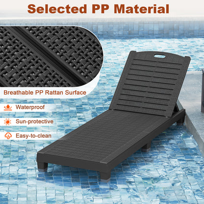 Adjustable Outdoor Chaise Lounge Chairs Set of 2 - 350 lbs