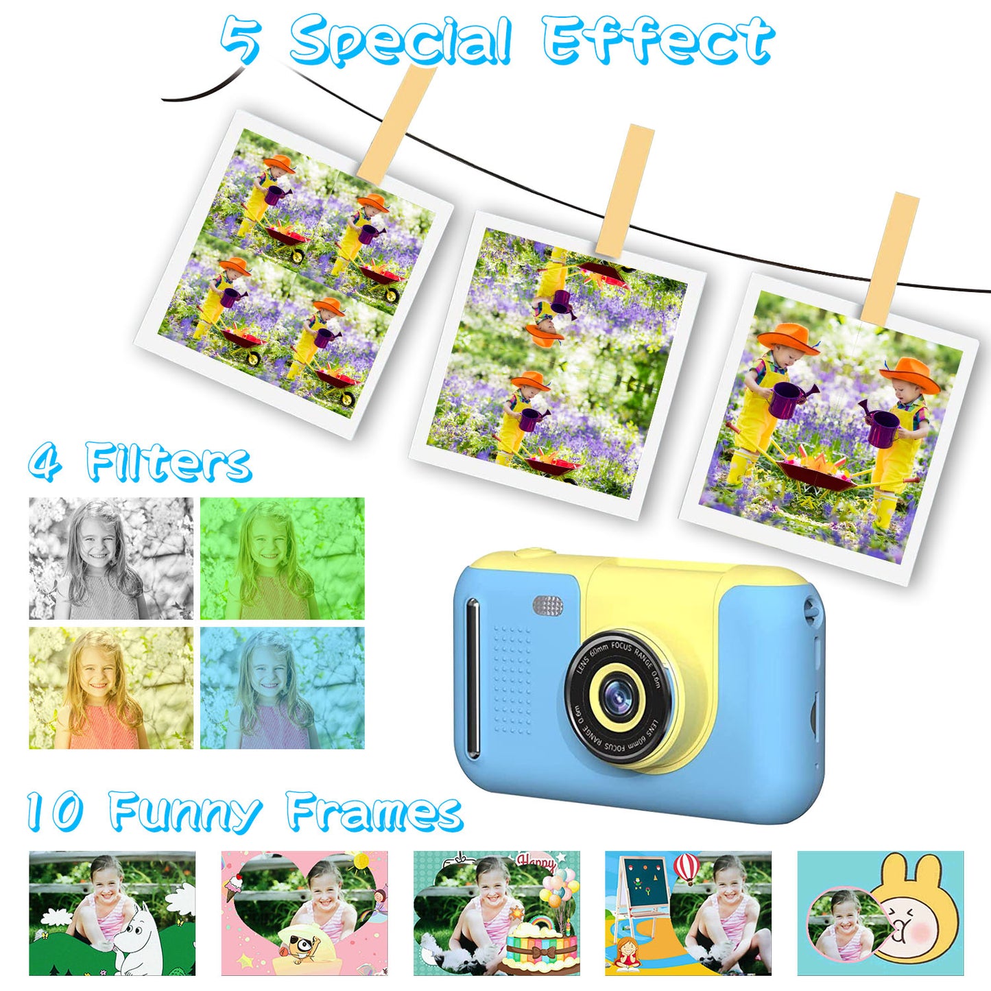 Kids Digital Camera with Flip Lens & 2.4" Screen