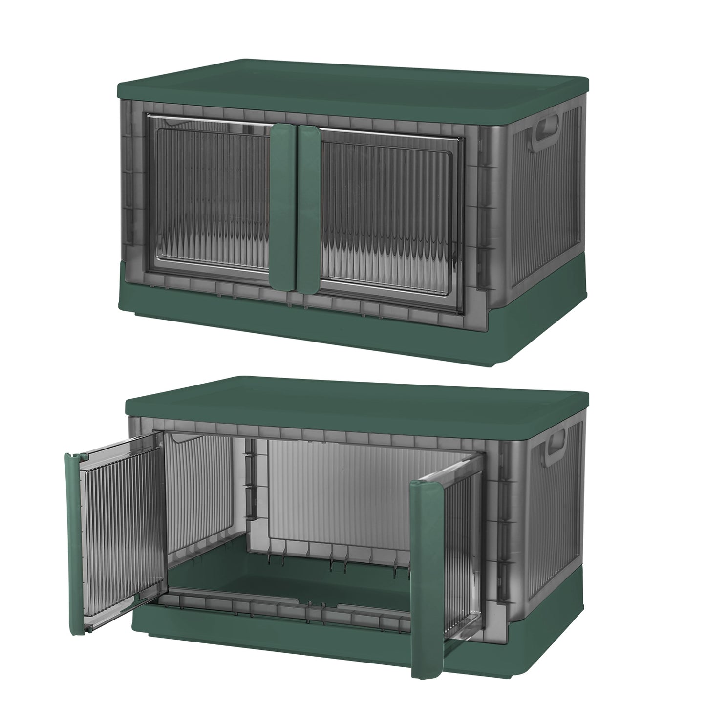 32L Foldable Storage Bins with Lid and Front Door - 2 Pack