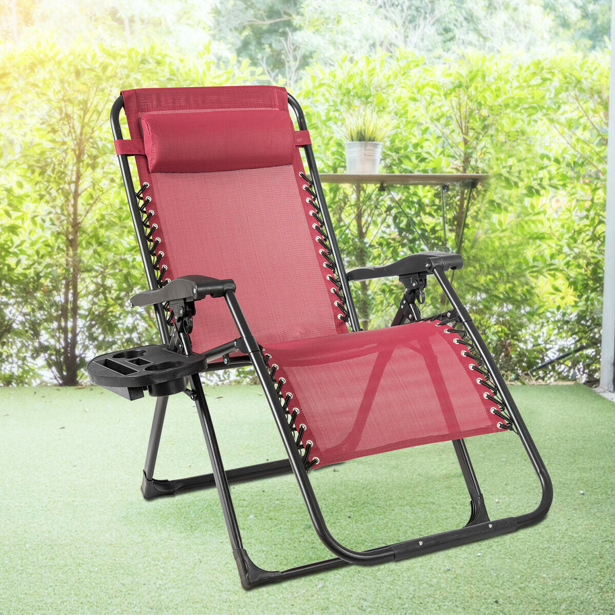 Oversized Zero Gravity Lounge Chair with Cup Holder - 500 lbs