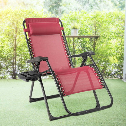Oversized Zero Gravity Lounge Chair with Cup Holder - 500 lbs
