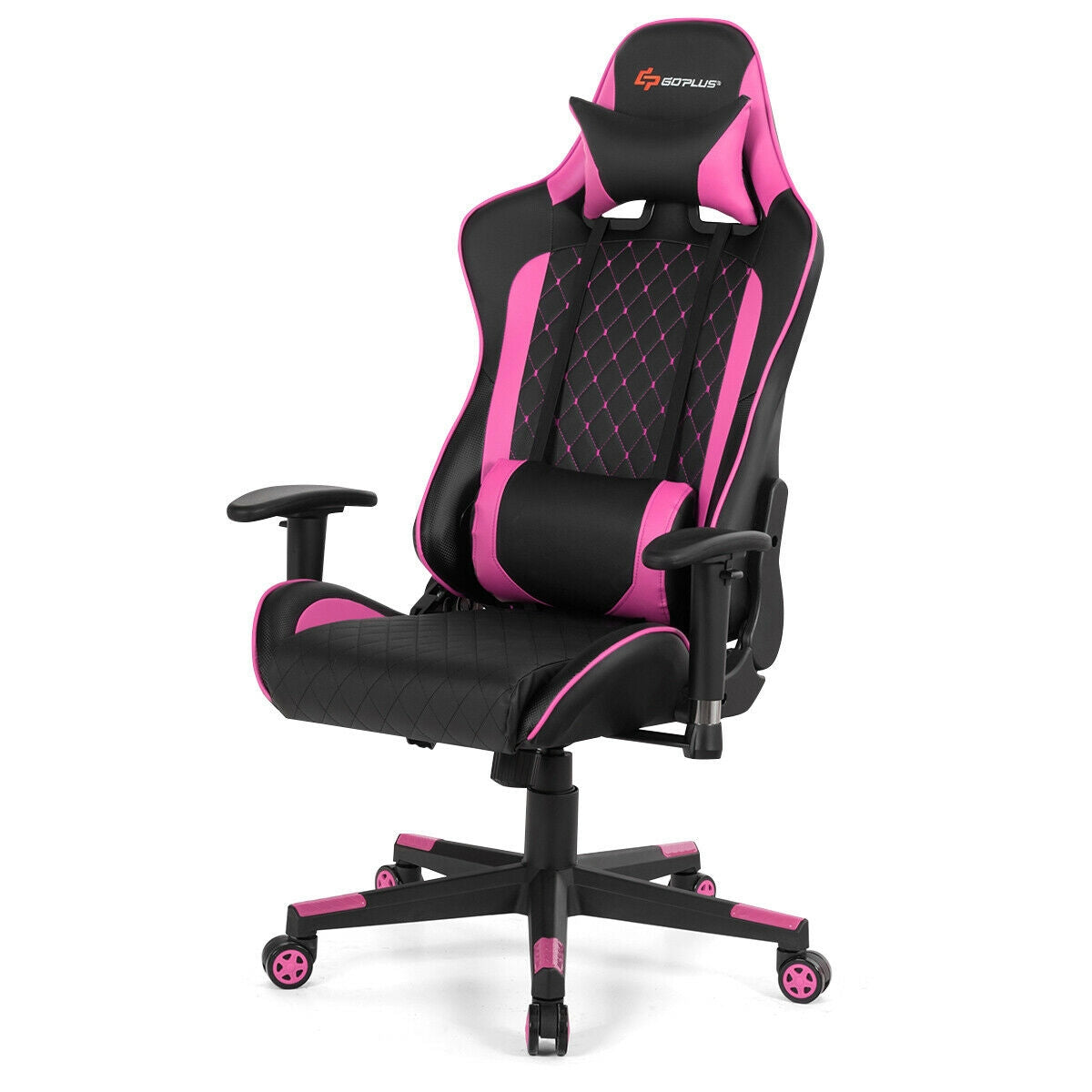 Gaming Chair with Massage Lumbar Support and Headrest