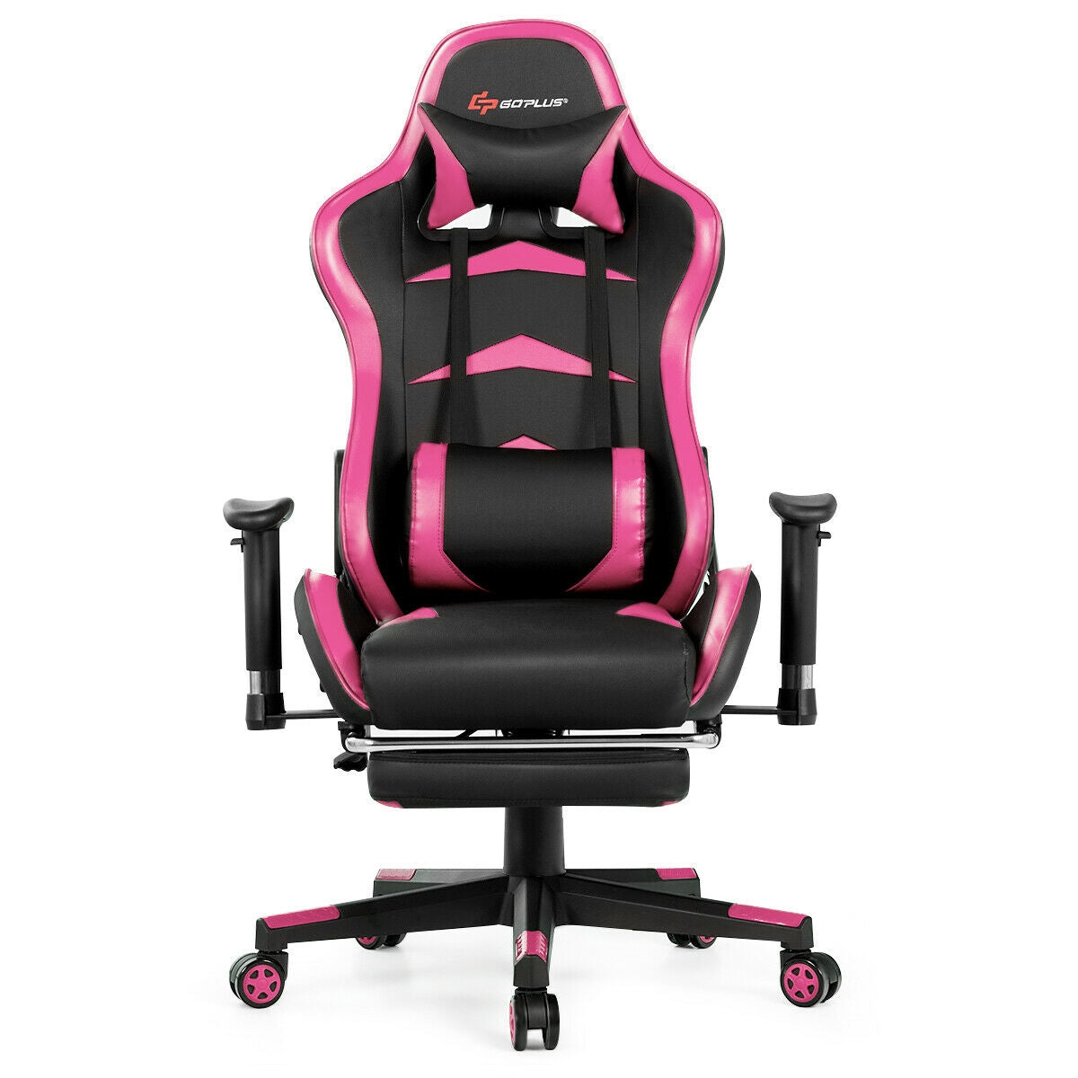 Gaming Chair with Massage Lumbar & Retractable Footrest