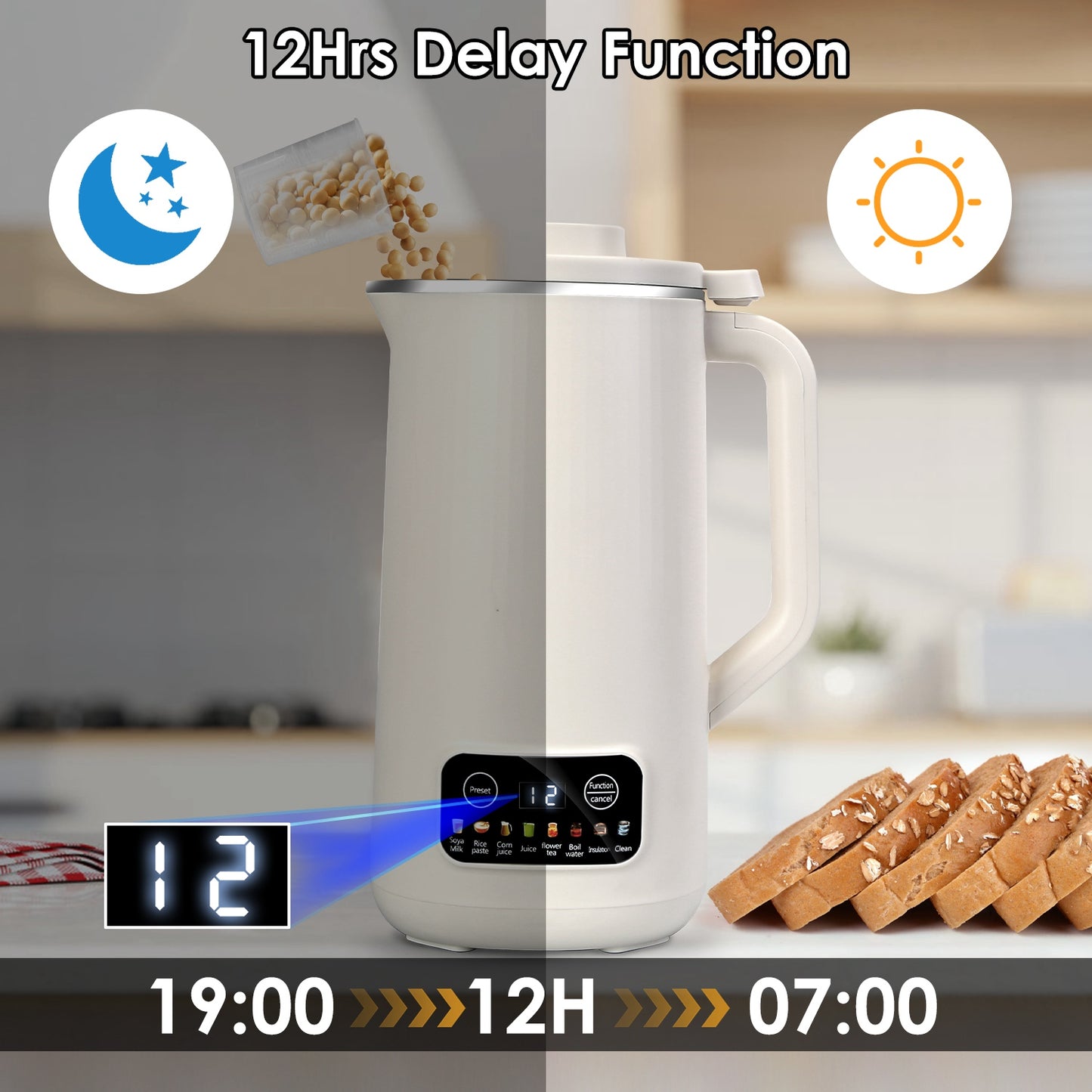 Nut Milk Maker 27oz with Delay Timer & Self-Cleaning