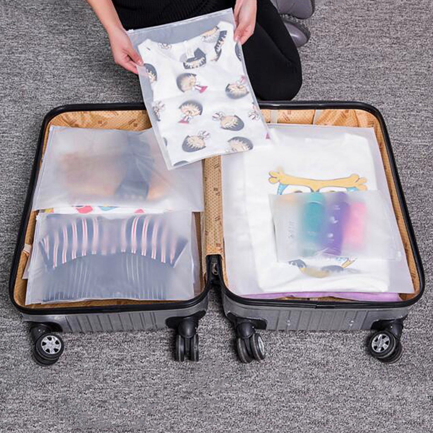 Travel Packing Cubes Set - 9 Piece Water-Resistant Organizer
