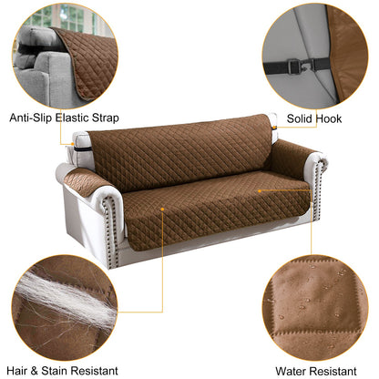 Reversible Sofa Cover with Elastic Straps - Water-Resistant
