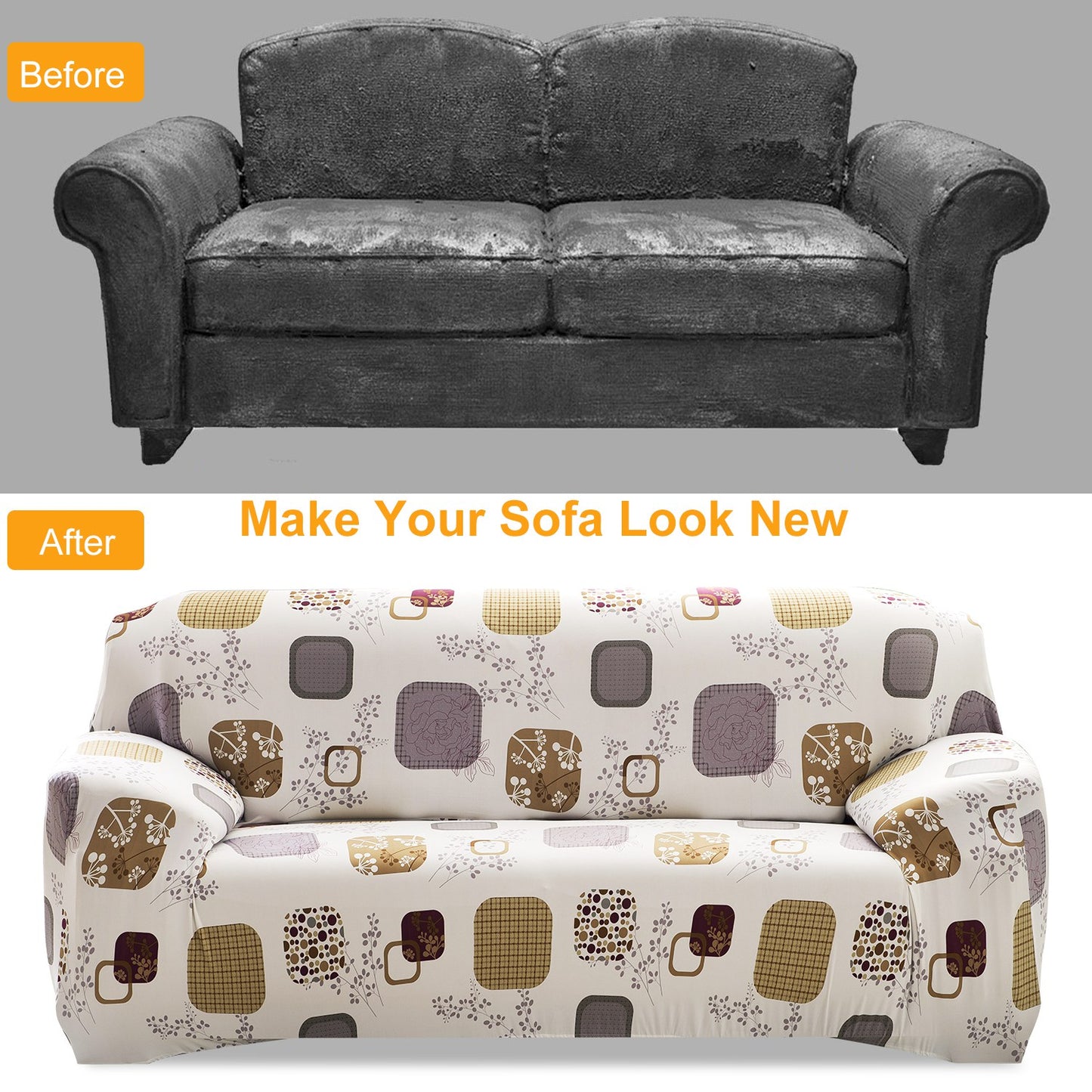 Stretch Sofa Slipcover with Anti-Slip Foam Strips