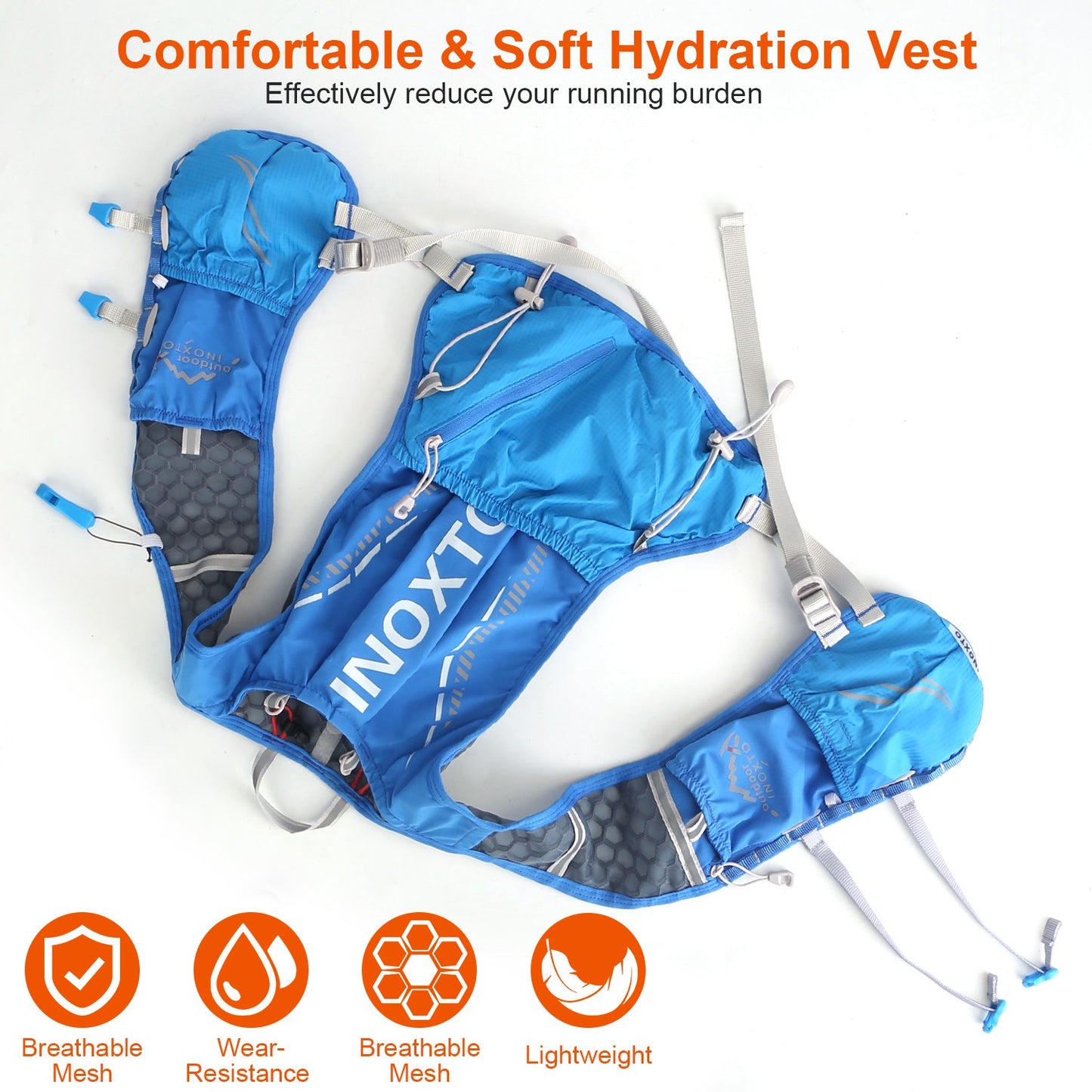 Hydration Vest with 15oz & 50oz Water Bladders for Running