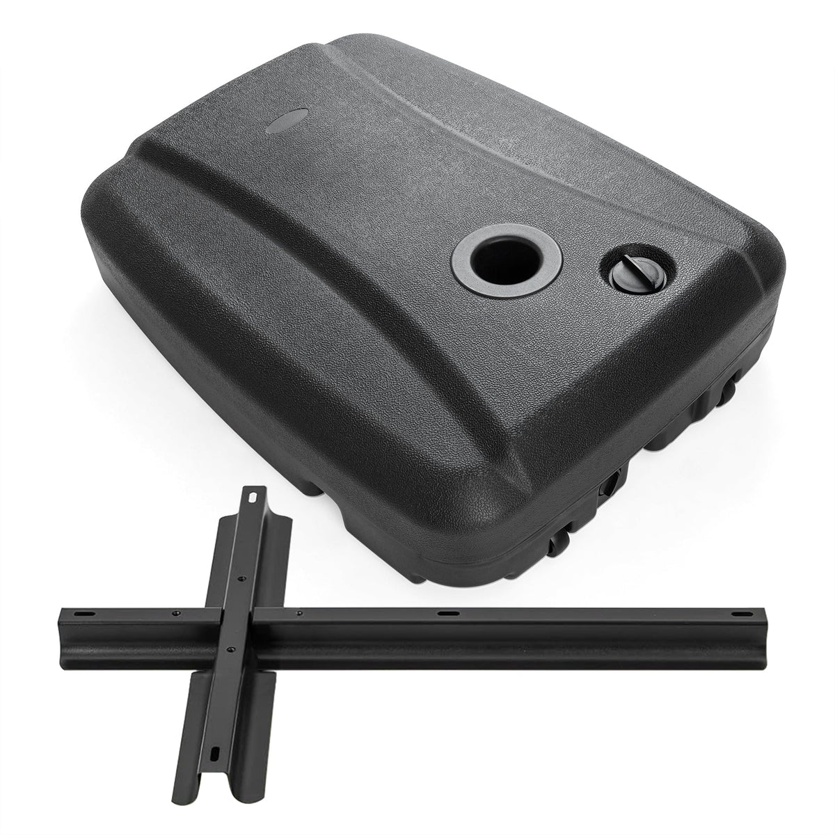 220 LBS Cantilever Patio Umbrella Base Stand with Wheels Fillable offset Umbrella Stand-Black