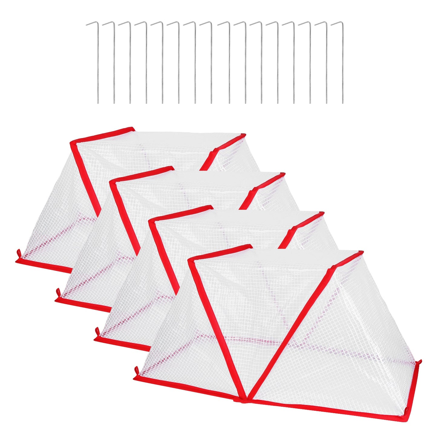 Garden Row Cover Tunnel with Ground Stakes - 4 Pack