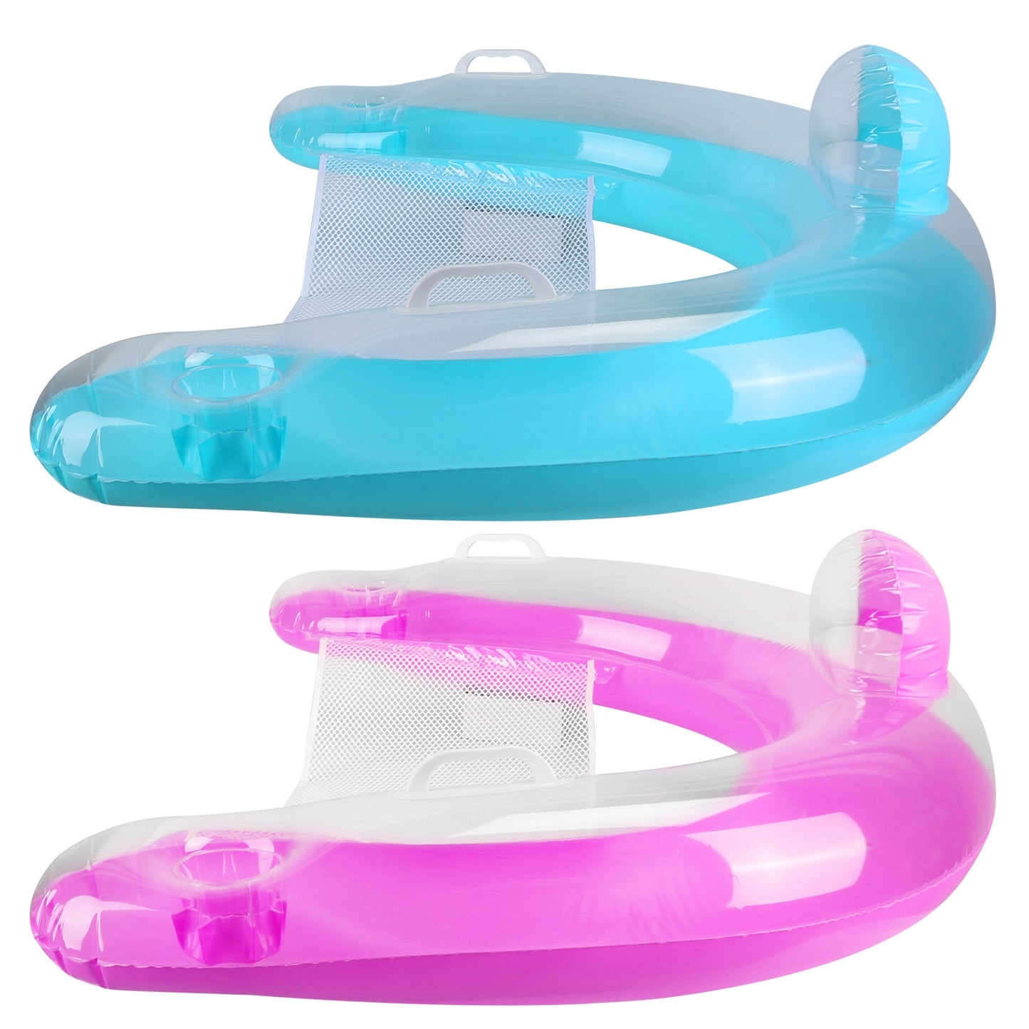 Inflatable Pool Float Chair with Cup Holders - 2 Pack