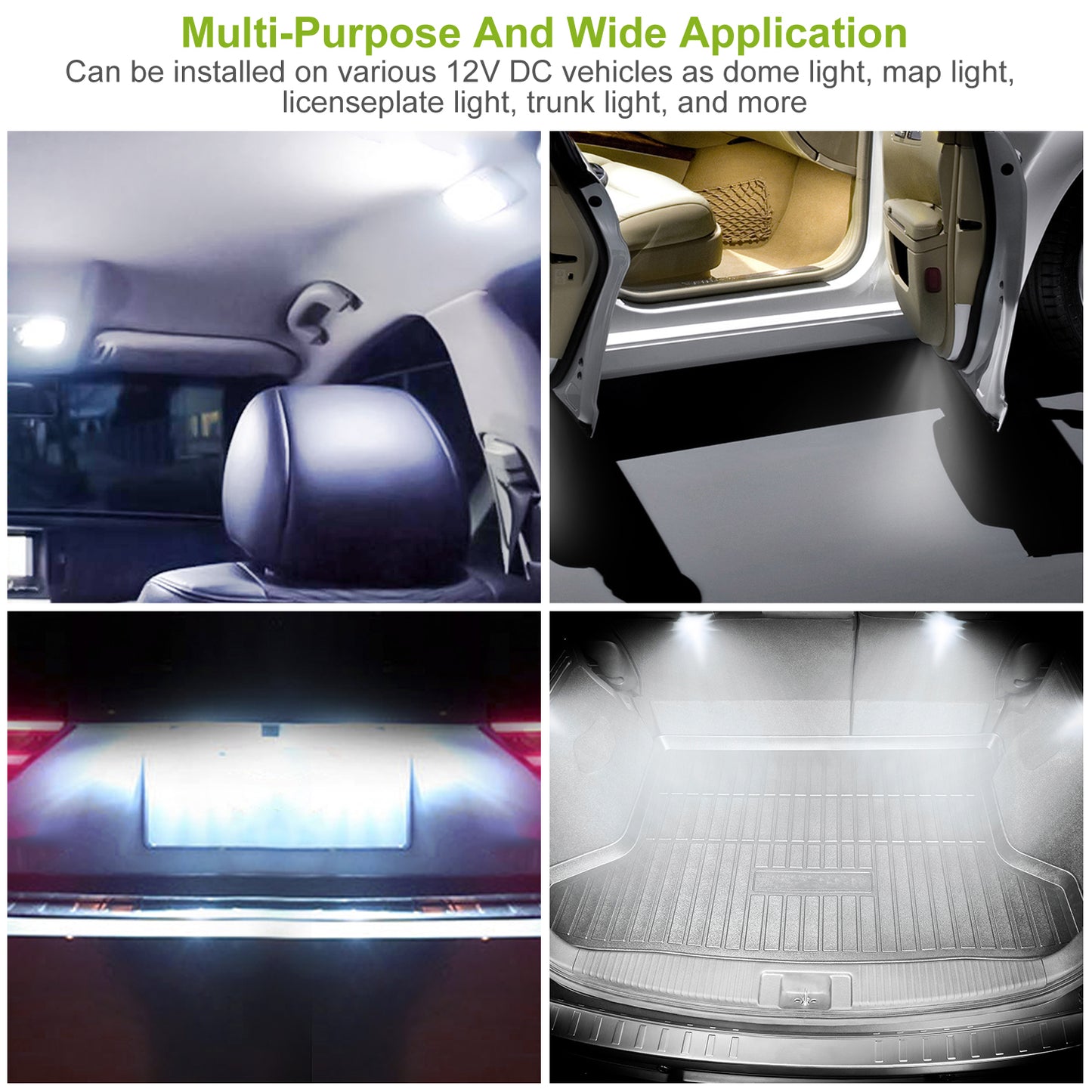 LED Interior Light Kit for Cars - 13 Piece T10 & 31mm Bulb Set