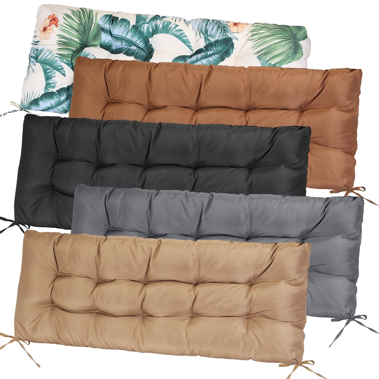 Bench Seat Cushion 51x20 Inch with Ties for Indoor Outdoor Use