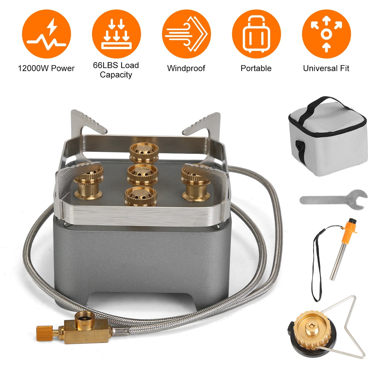 Portable Camping Stove 12000W with Windproof Design