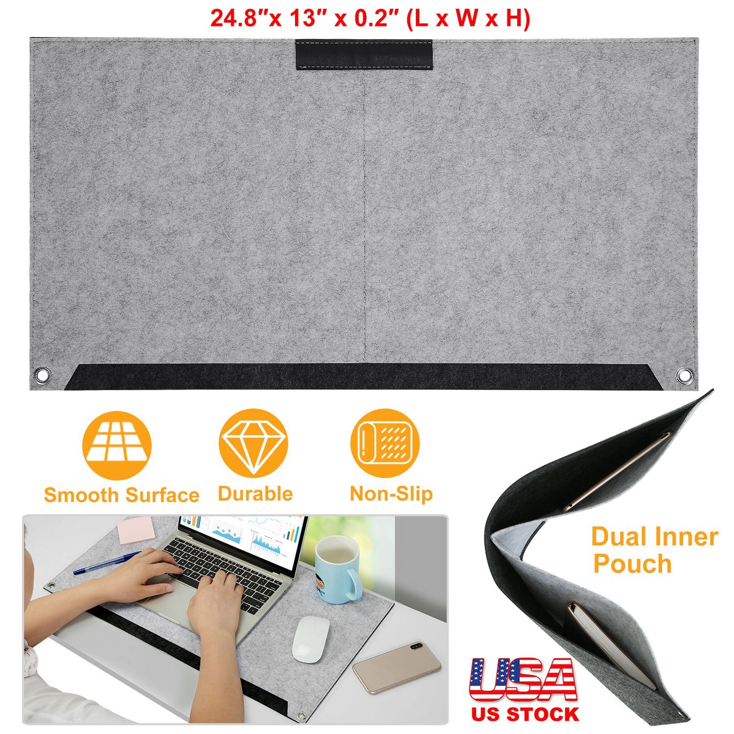 Extended Gaming Mouse Pad with Pen Holder - 24.8 x 13 Inch