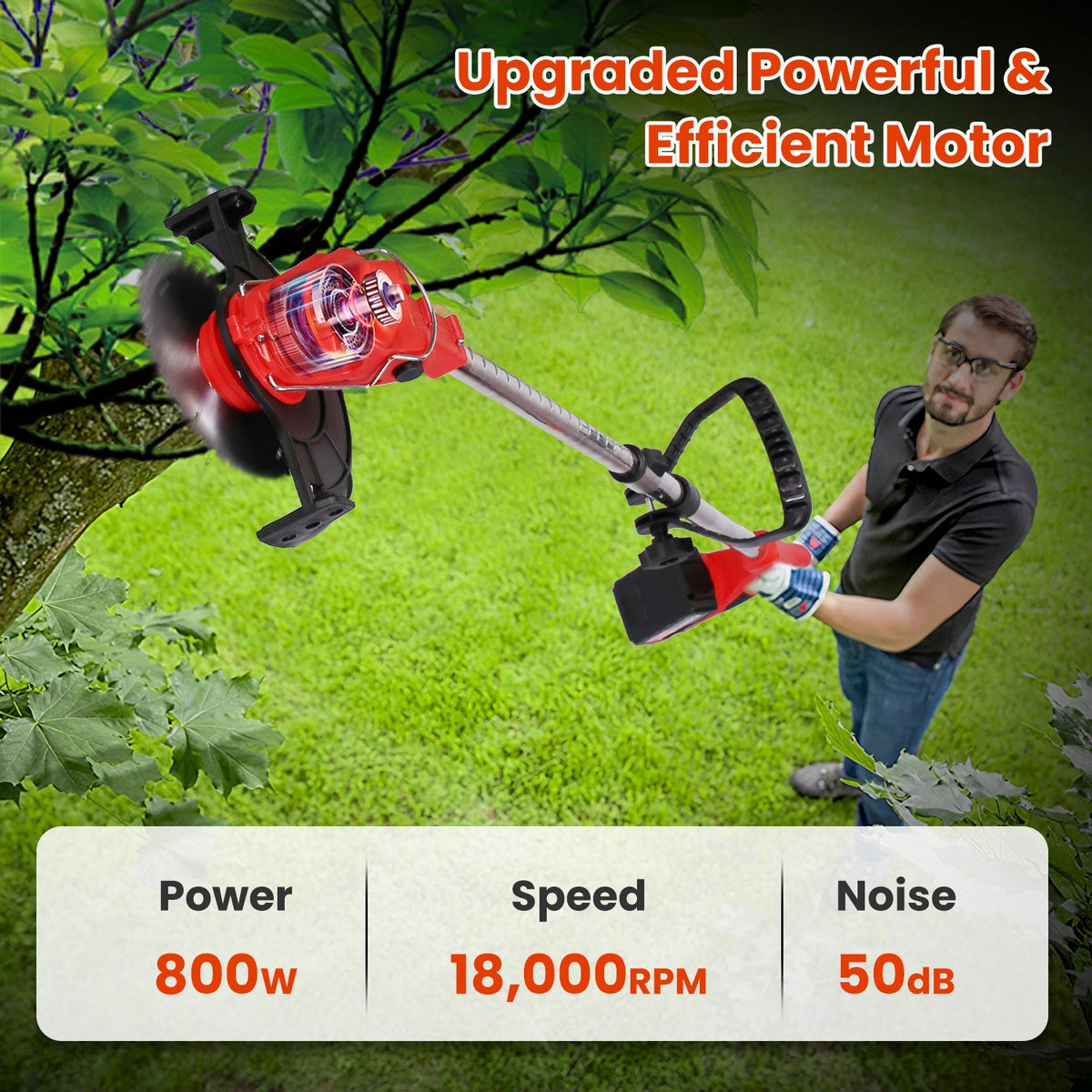 3 in 1 Electric Cordless Grass Wacker Battery Powered Grass Trimmer With Wheels Adjustable Head Extendable Length Rechargeable Lightweight Lawn Trimme