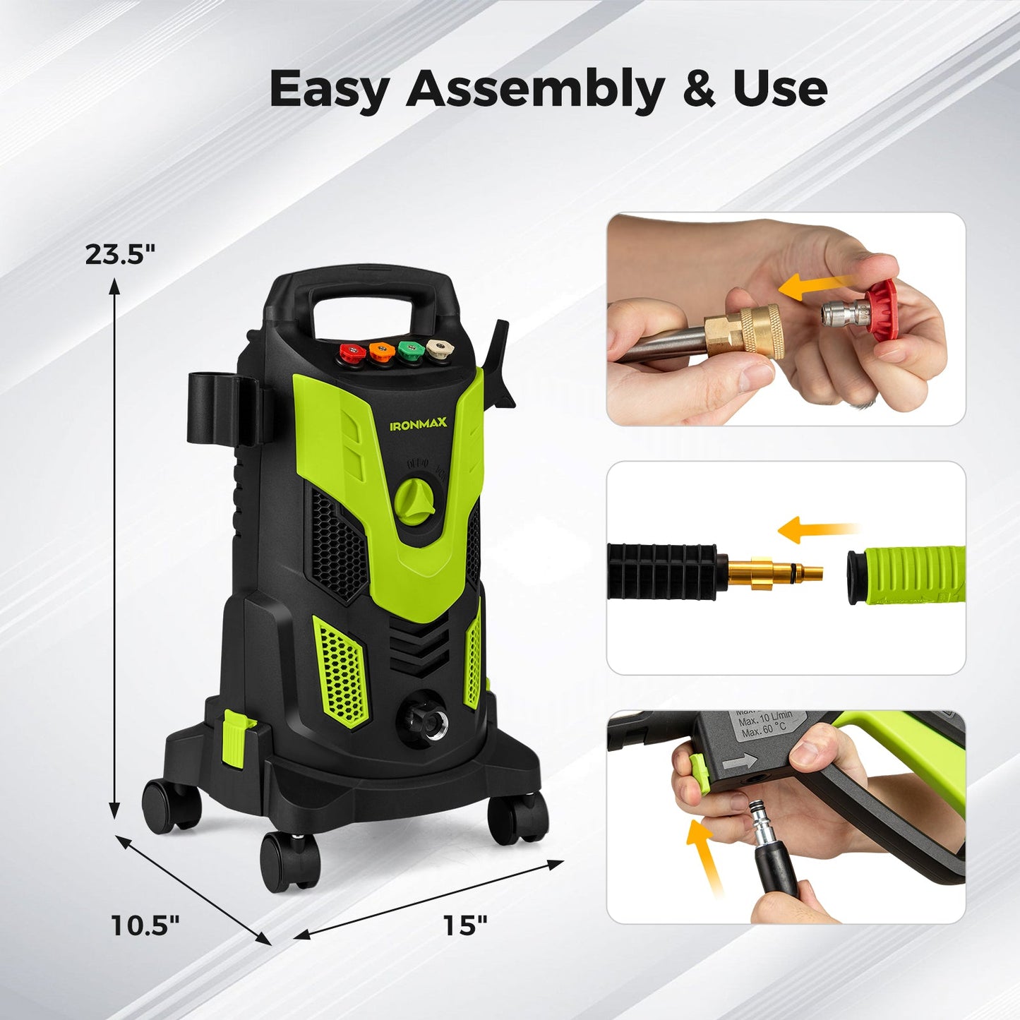 2300 PSI 1.8 GPM Electric High Pressure Power Washer
