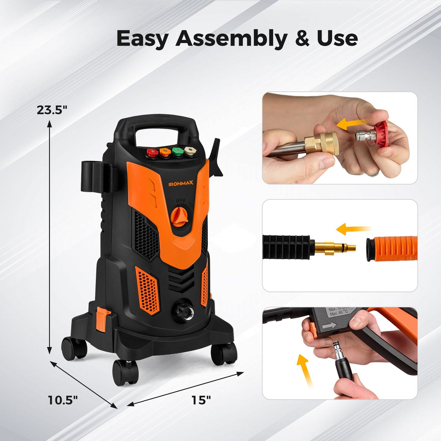 2300 PSI 1.8 GPM Electric High Pressure Power Washer