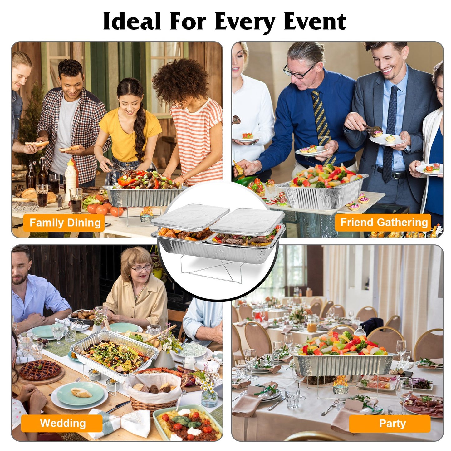 Disposable Chafing Dish Buffet Set - 42 Piece Complete Kit