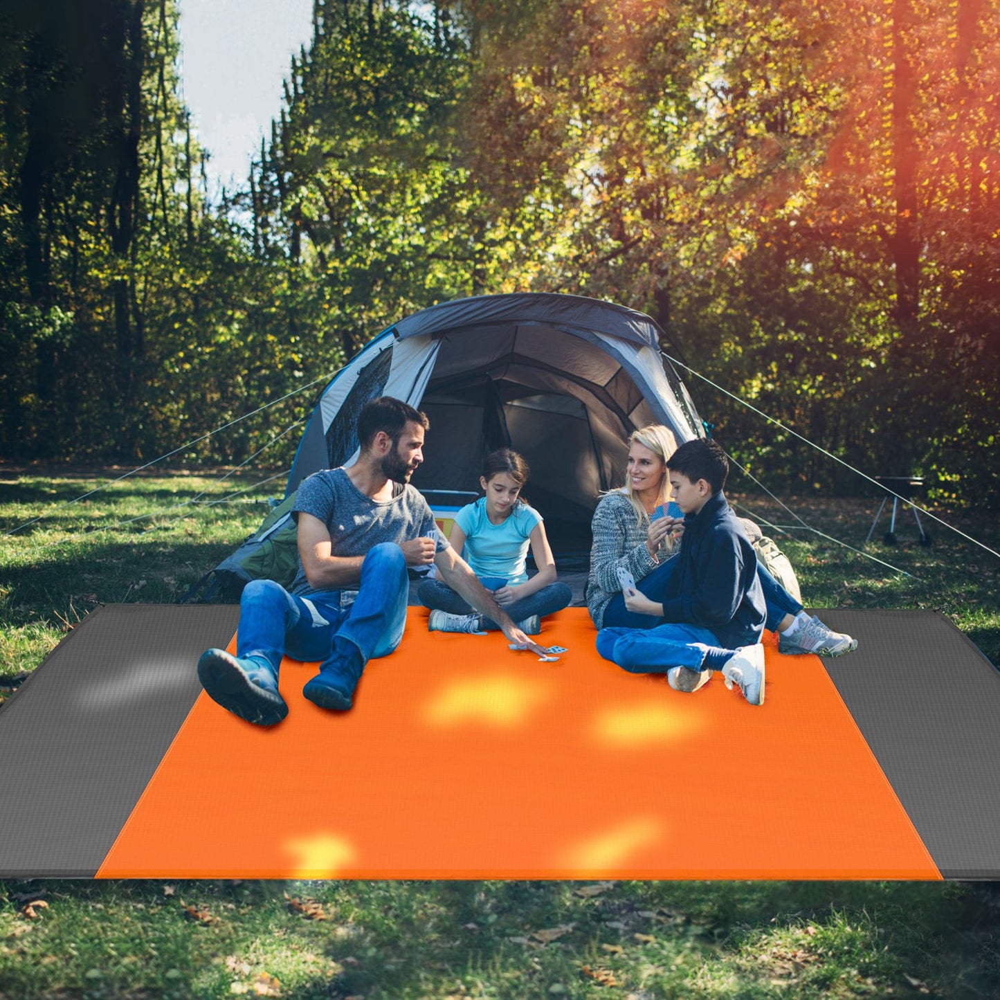 Sand Proof Picnic Blanket with Anchors and Carry Bag