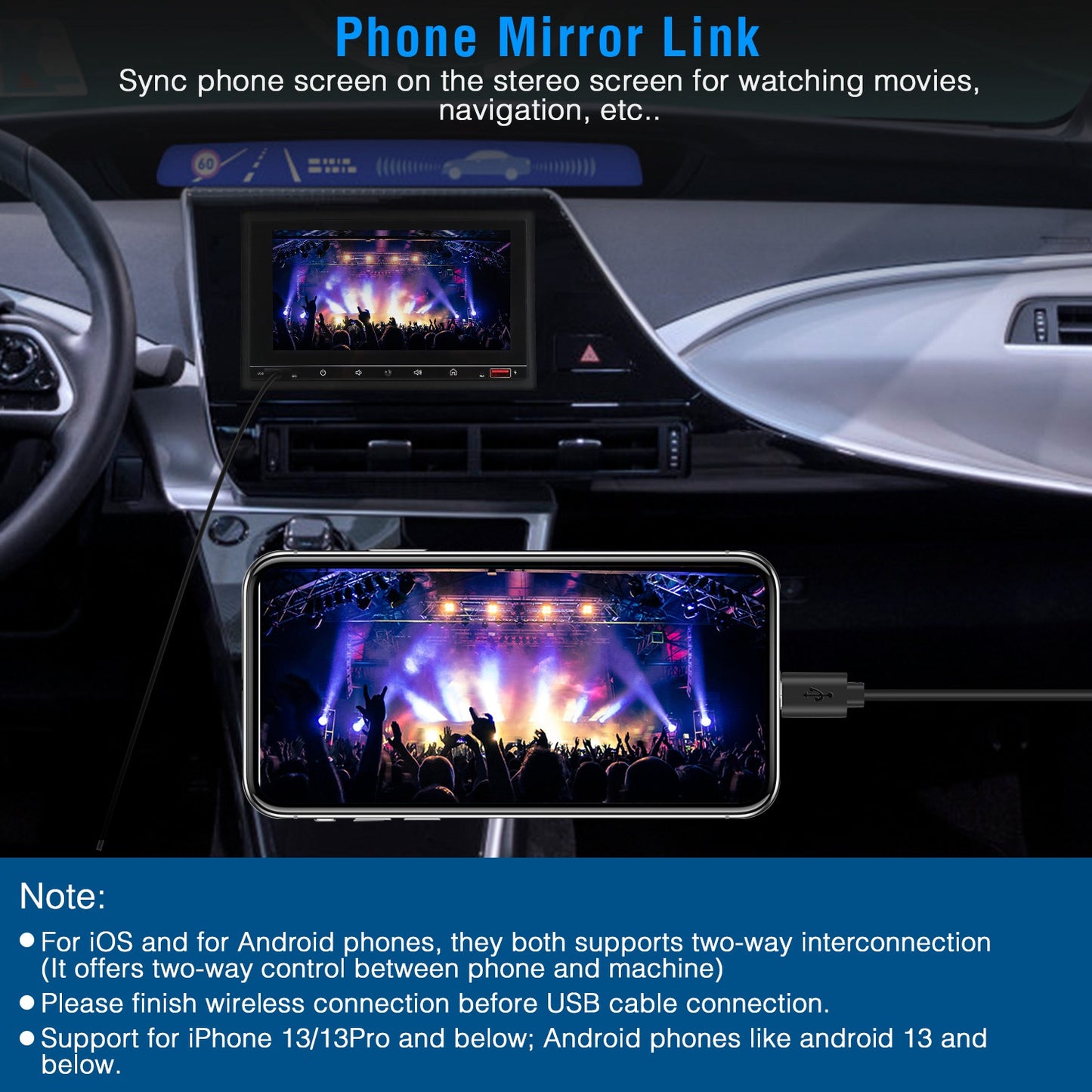 7 Inch Touchscreen Car MP5 Player with Bluetooth & Rear Camera