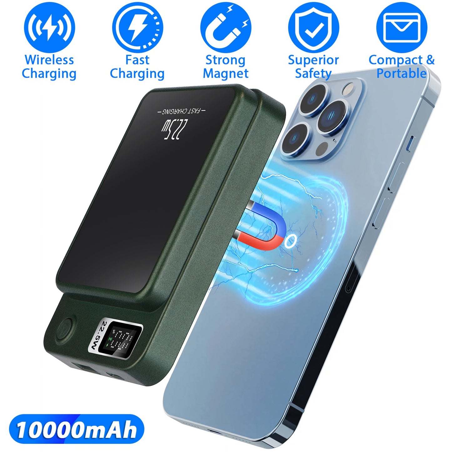 Magnetic Wireless Power Bank 10000mAh with PD20W Fast Charging