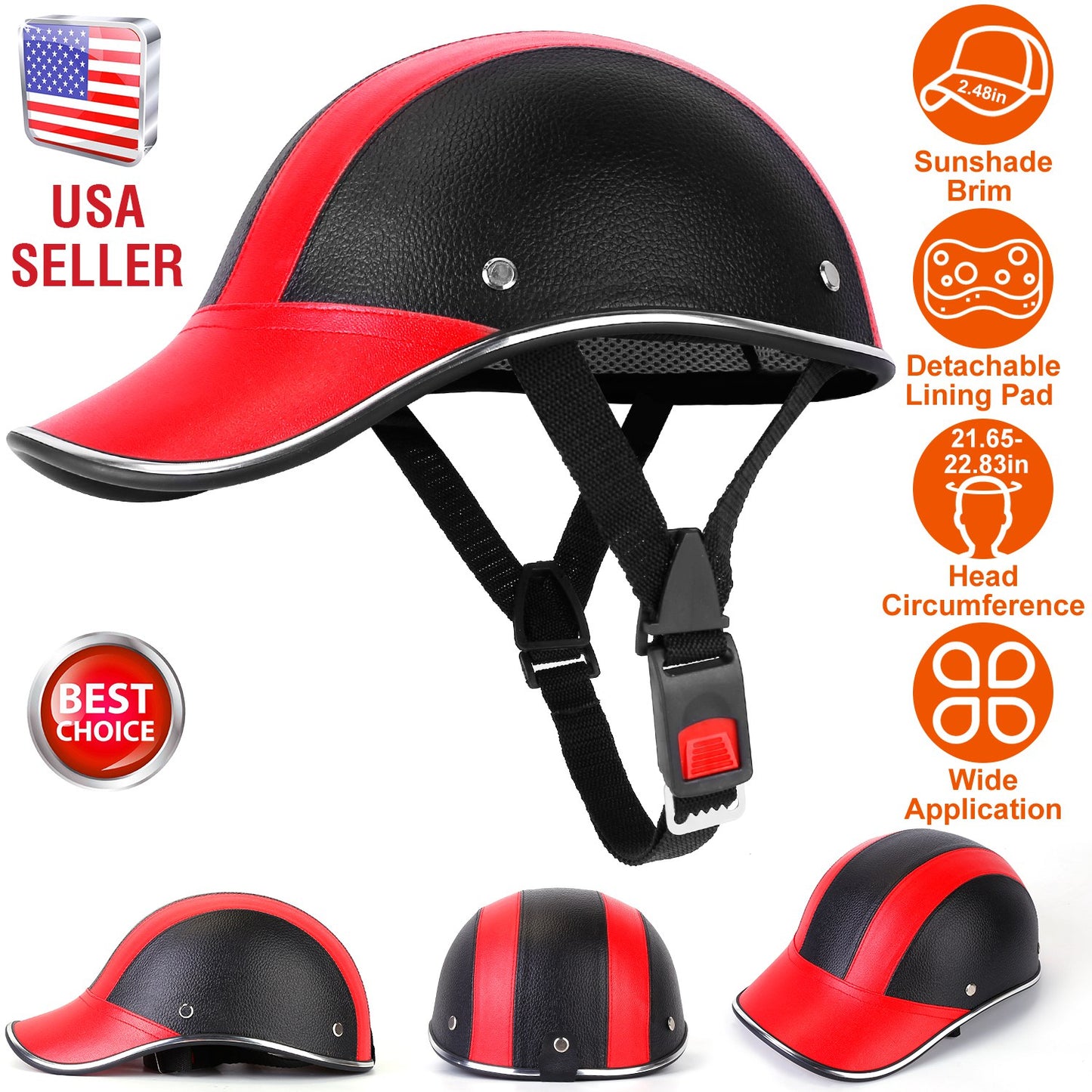 Bicycle Helmet with Sunshade Brim – Adjustable Safety Cap