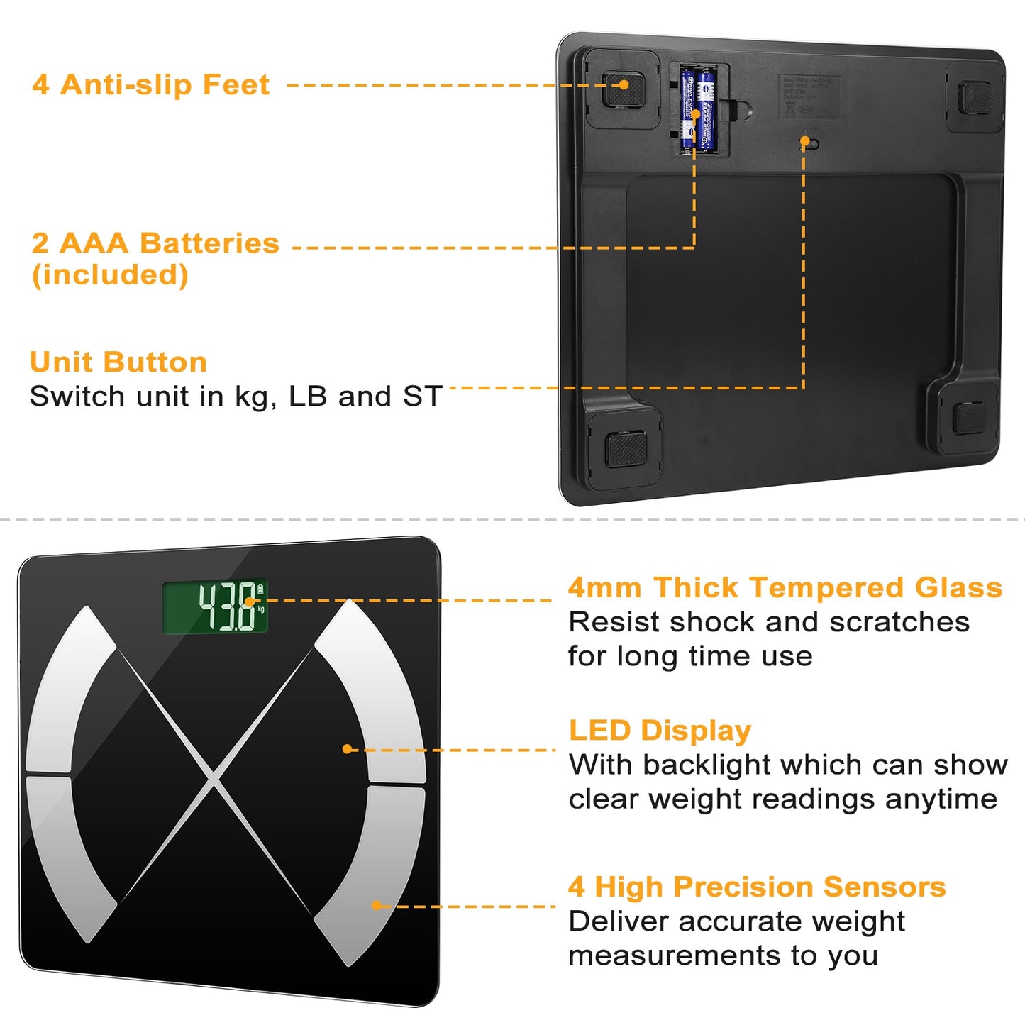 Smart Body Composition Scale with App & 24 Health Metrics