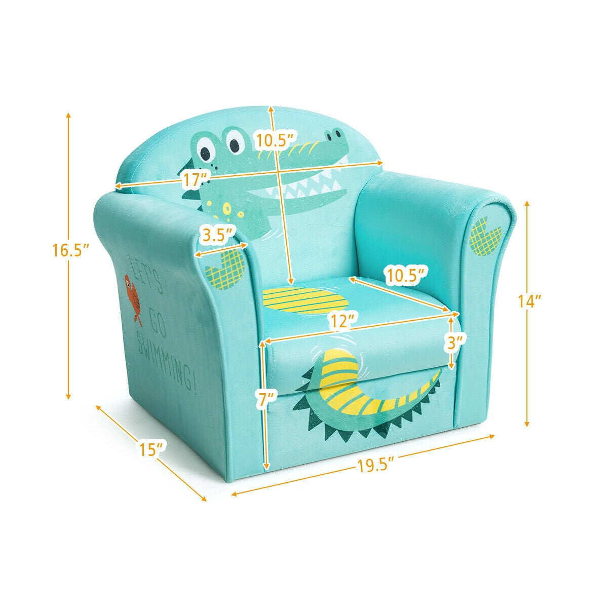 Kids Astronaut Armrest Upholstered Sofa Chair