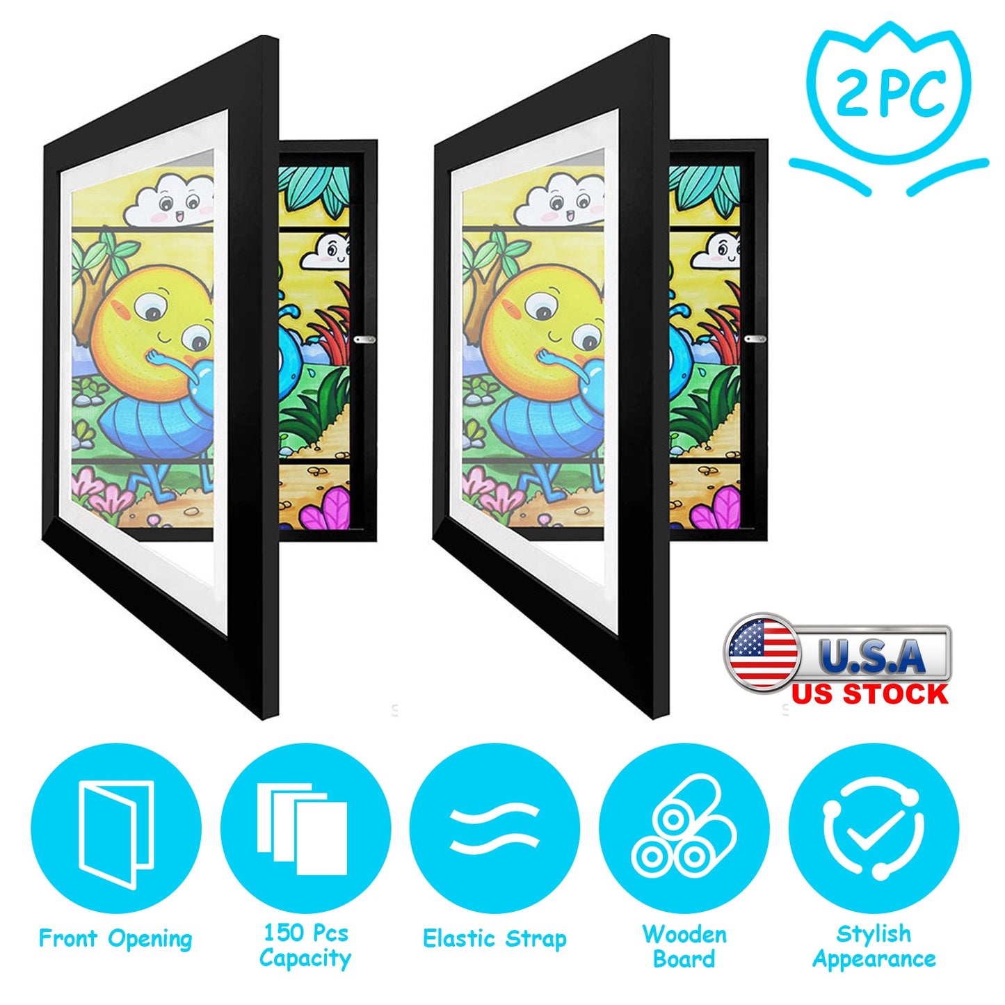 Kids Art Frame A3/A4 Front Opening Display with Storage