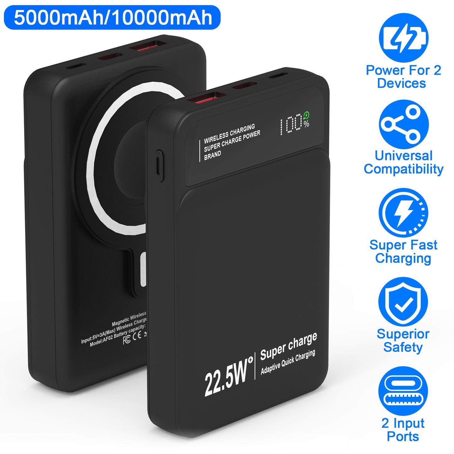 MagSafe 3-in-1 Wireless Power Bank with 22.5W Fast Charging