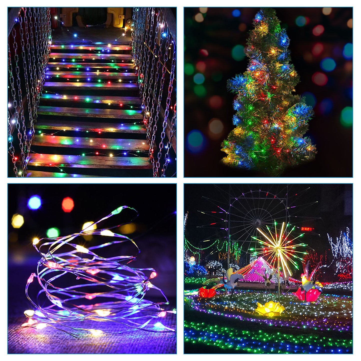 Solar String Lights Outdoor 100 LED 33ft Copper Wire Waterproof