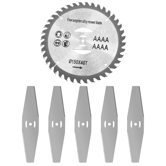 Weed Trimmer Blade Set - 6 Piece High Carbon Steel Attachment