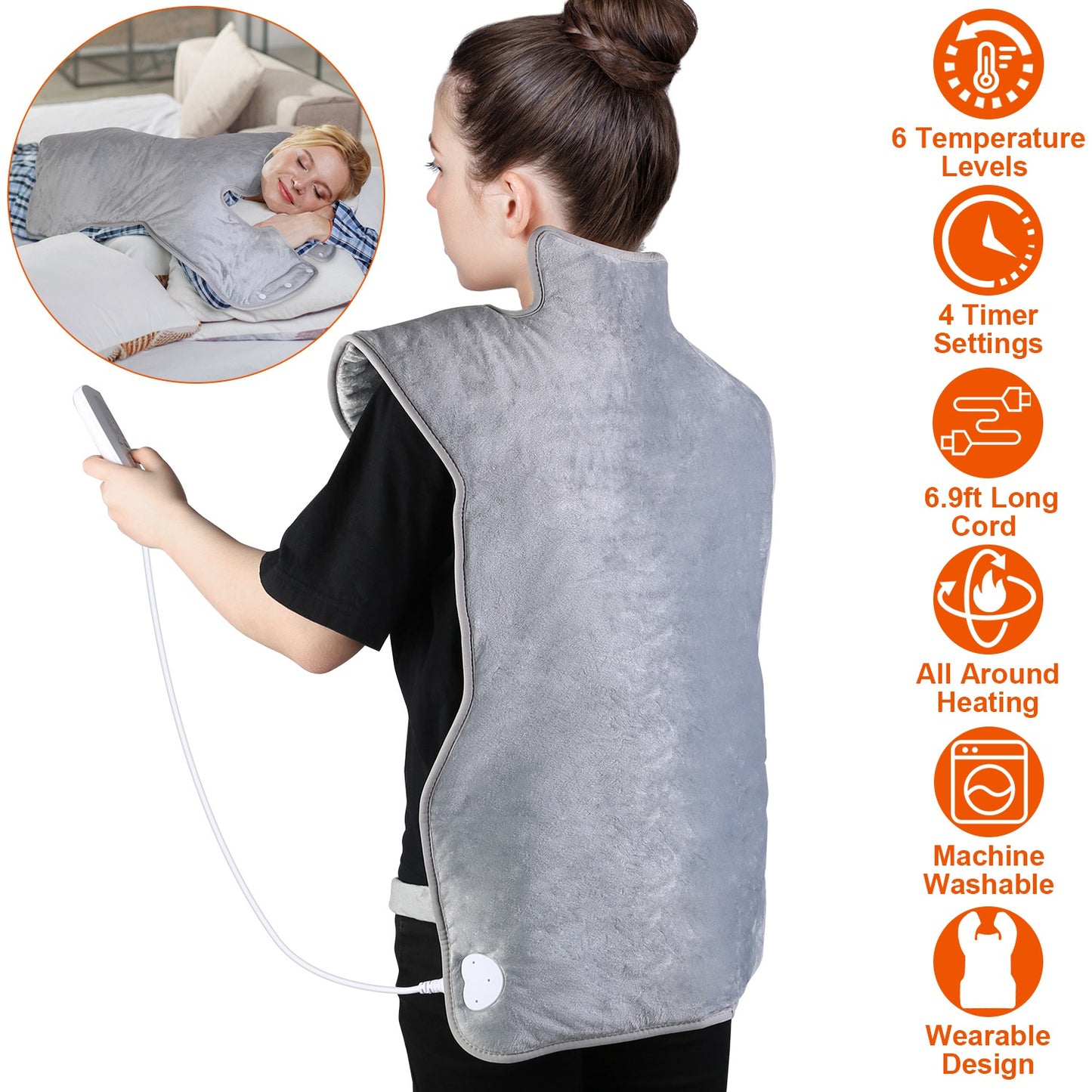 Electric Heating Wrap for Neck, Shoulder & Back Pain Relief