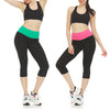 Women's Active Performance Yoga Stretch Capri Leggings Available in 2 Pack