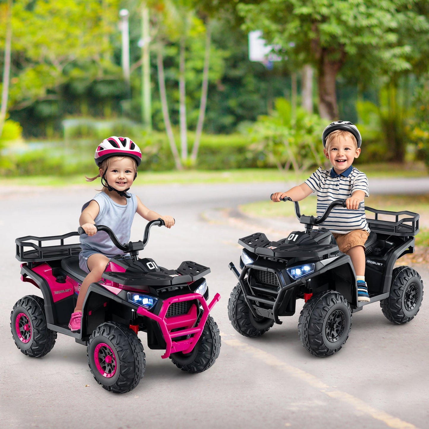 24V Kids Ride on Electric ATV Quad Car with Realistic Sounds and LED Lights