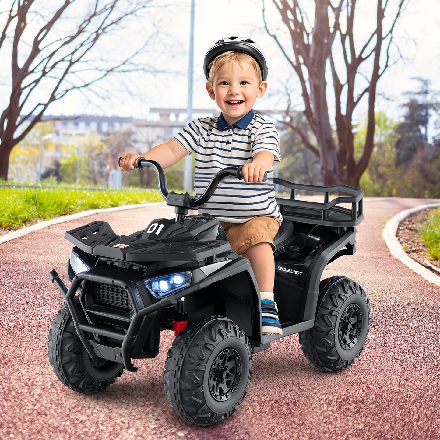 24V Kids Ride on Electric ATV Quad Car with Realistic Sounds and LED Lights