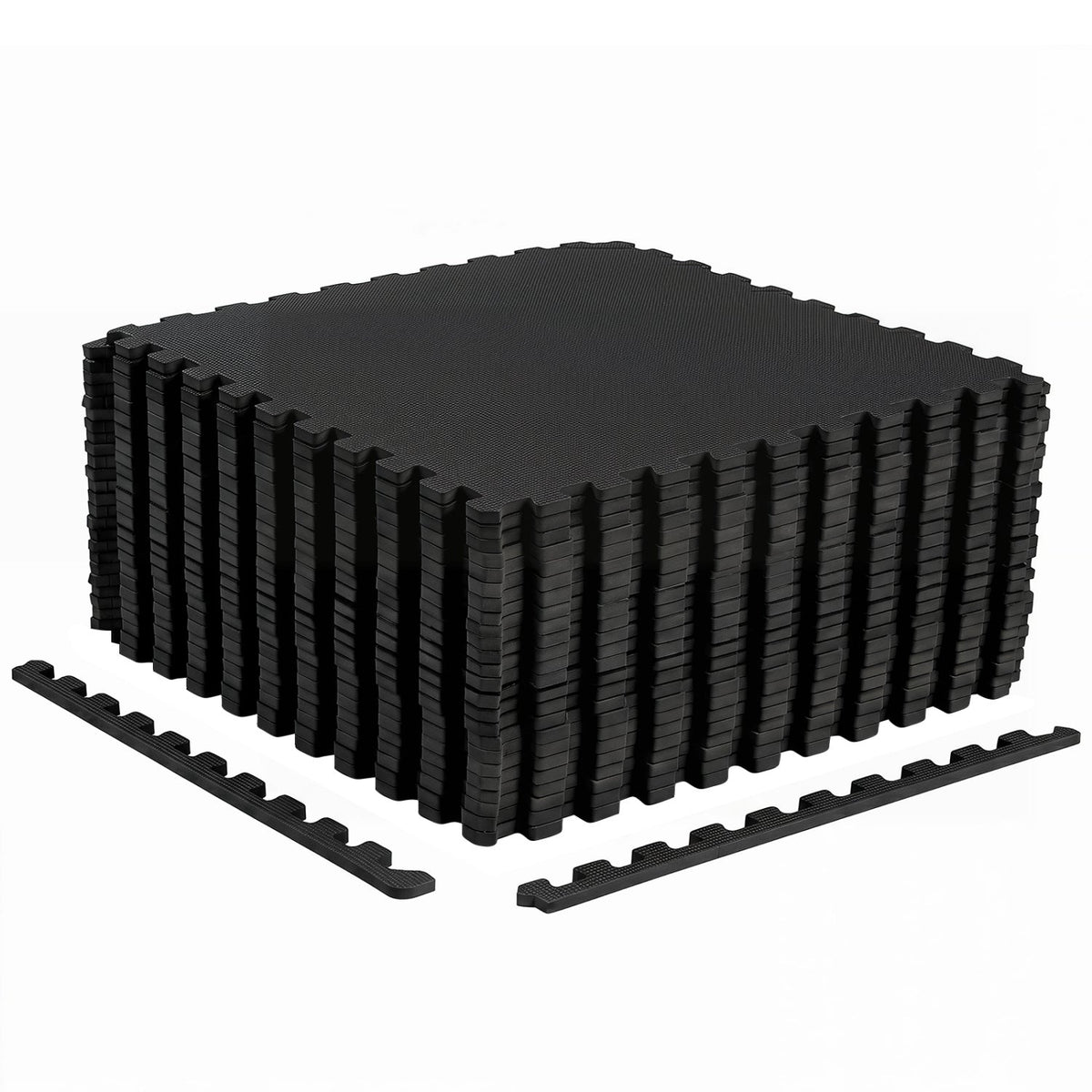 Interlocking EVA Foam Floor Tiles 24-Pack with Borders