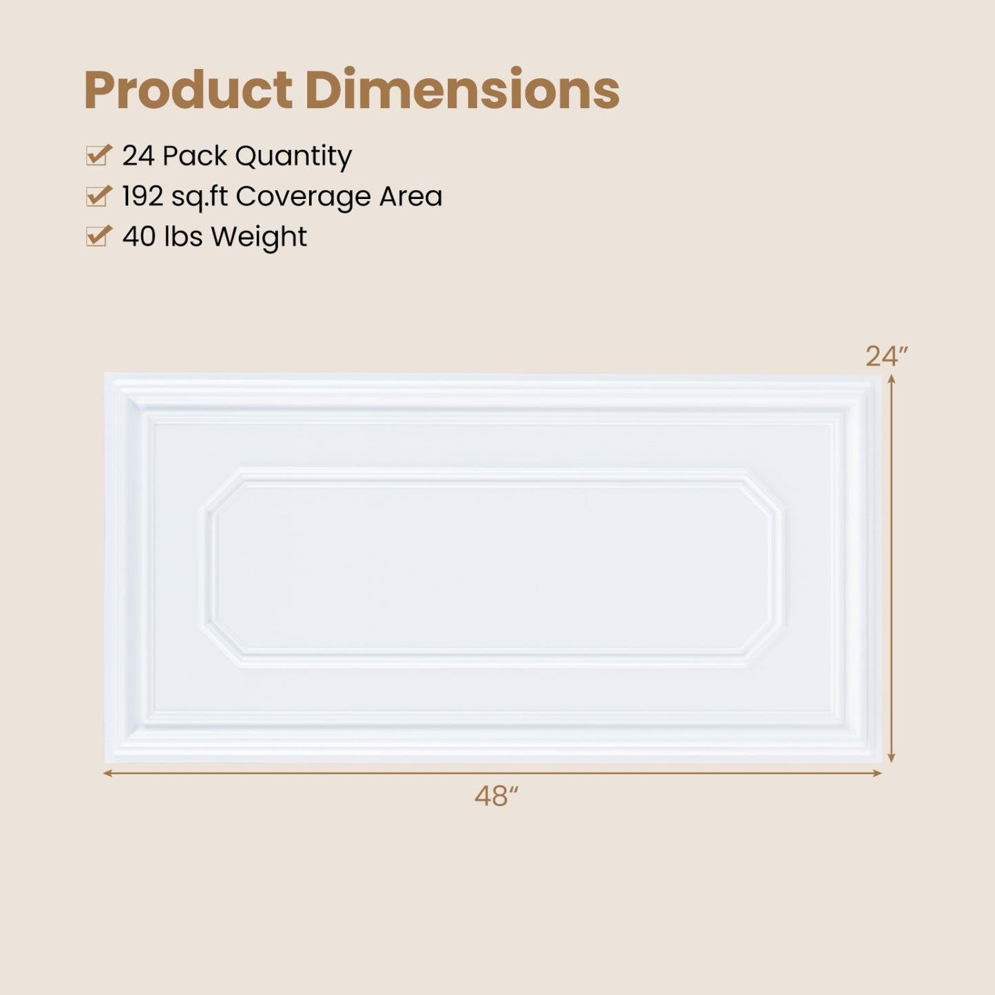 24 Pieces Ceiling Tiles Decorative PVC Ceiling Covering Panels