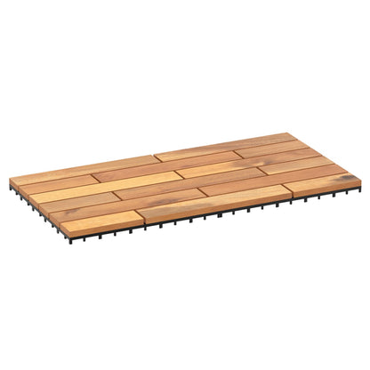 Acacia Wood Interlocking Deck Tiles 24x12 Inch - 24 Pack