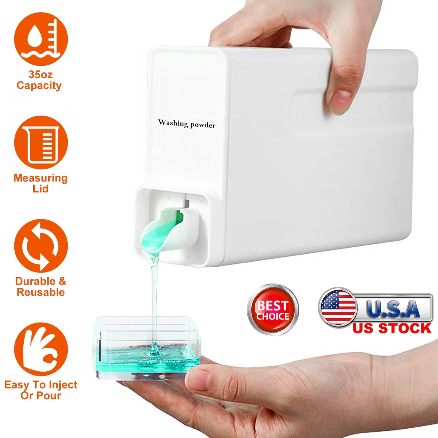 Laundry Detergent Dispenser Bottle 35oz with Labels