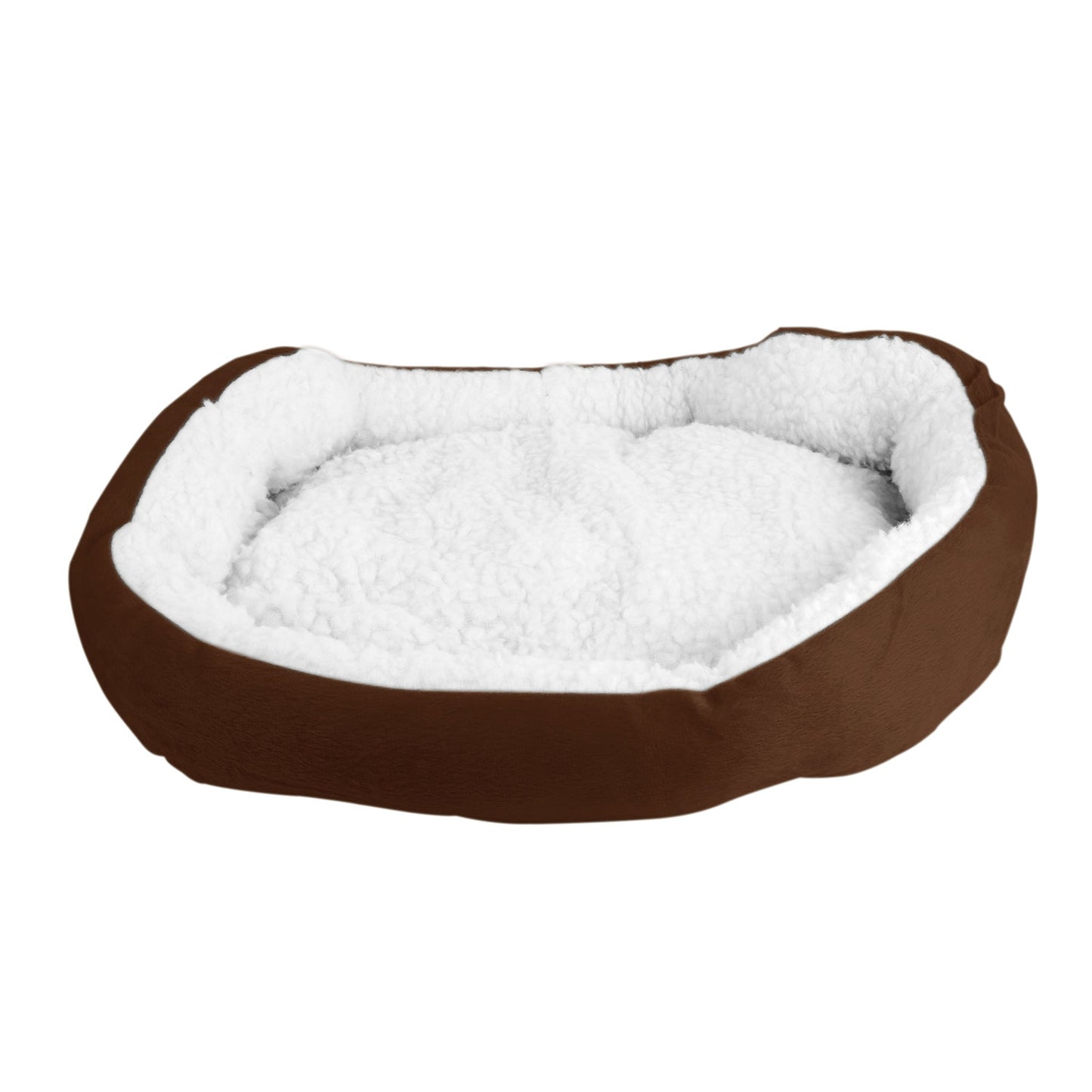 Soft Fleece Dog Bed with Reversible Cushion for Small Pets