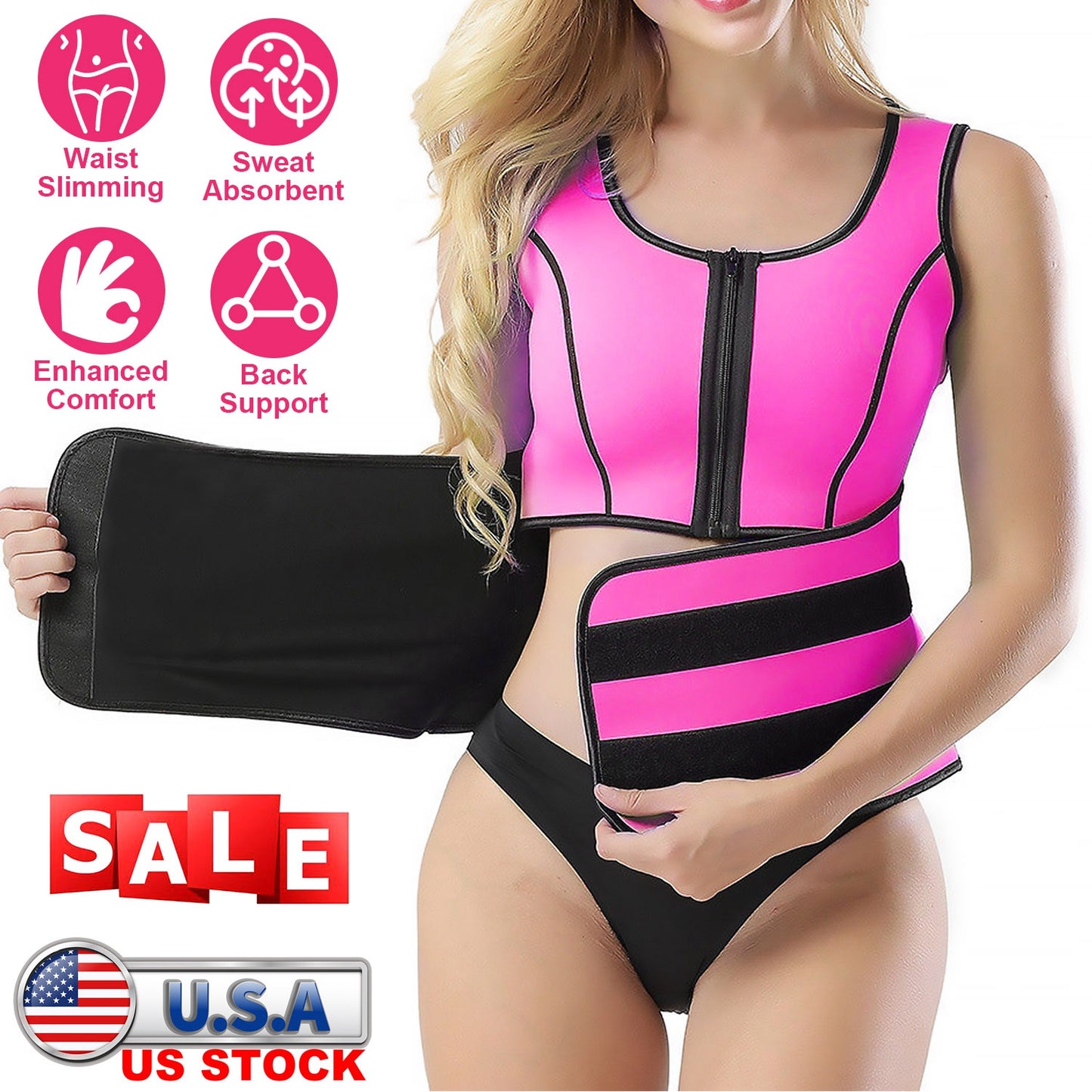 Waist Trainer Vest for Women with Zipper Closure