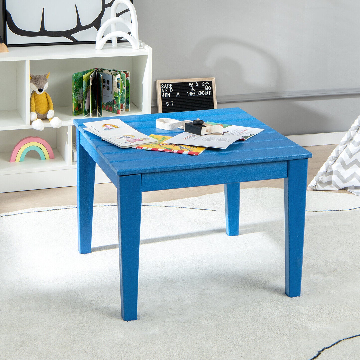 Square Kids Activity Play Table 25.5 Inch HDPE