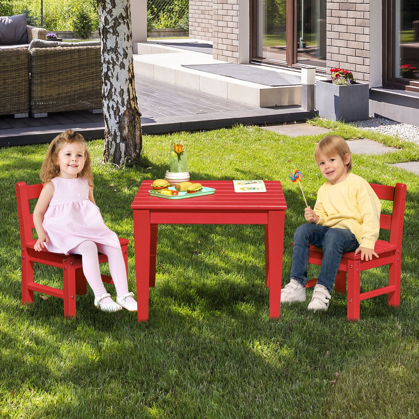 Square Kids Activity Play Table 25.5 Inch HDPE