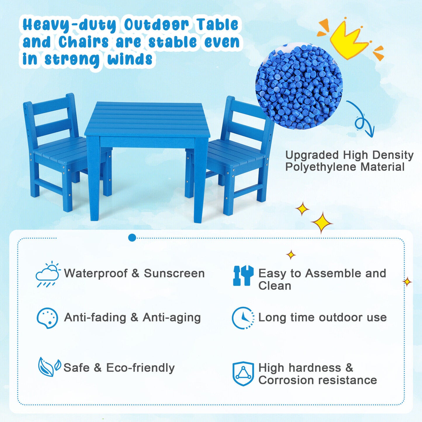 Square Kids Activity Play Table 25.5 Inch HDPE