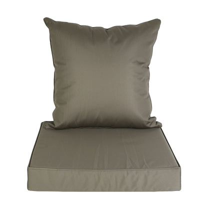 Outdoor Seat Cushion Set Waterproof Patio Furniture Cushion and Back Pillow Fade Resistant Deep Seat Set Chair Pad with Removable Cover for Chair Sofa