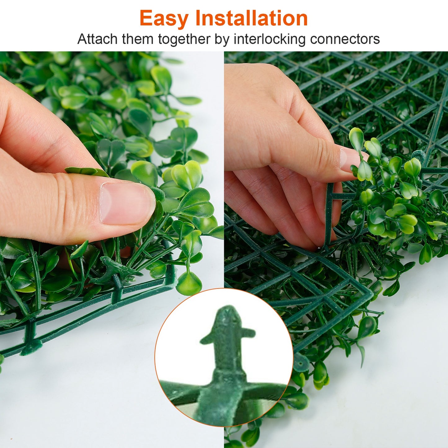 Artificial Boxwood Hedge Panels 23.6x15.75in - 12 Pack