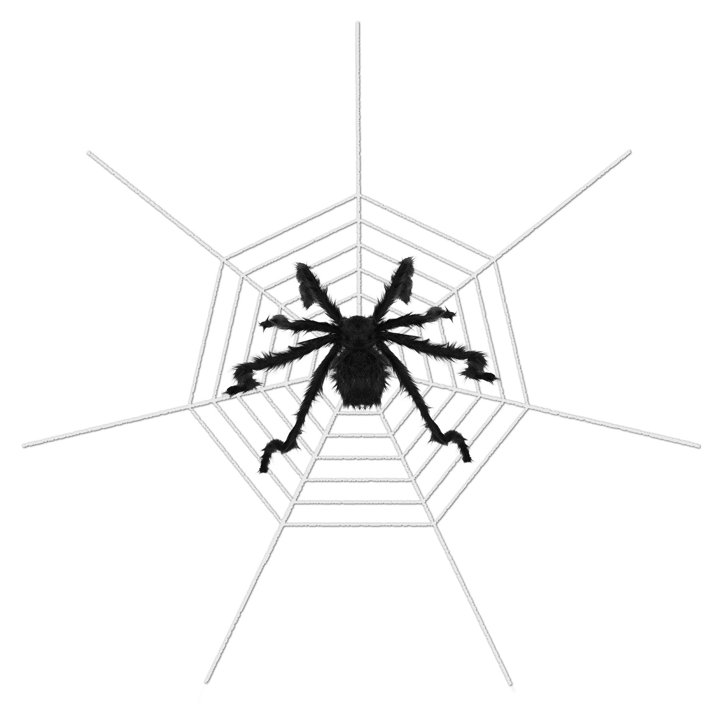Giant Halloween Spider Decoration with 126" Spider Web Set