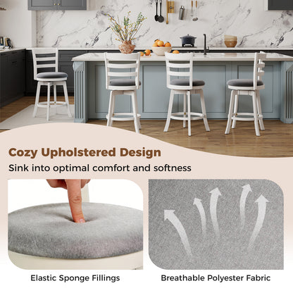 Swivel Bar Stools Set of 2 with Upholstered Seat